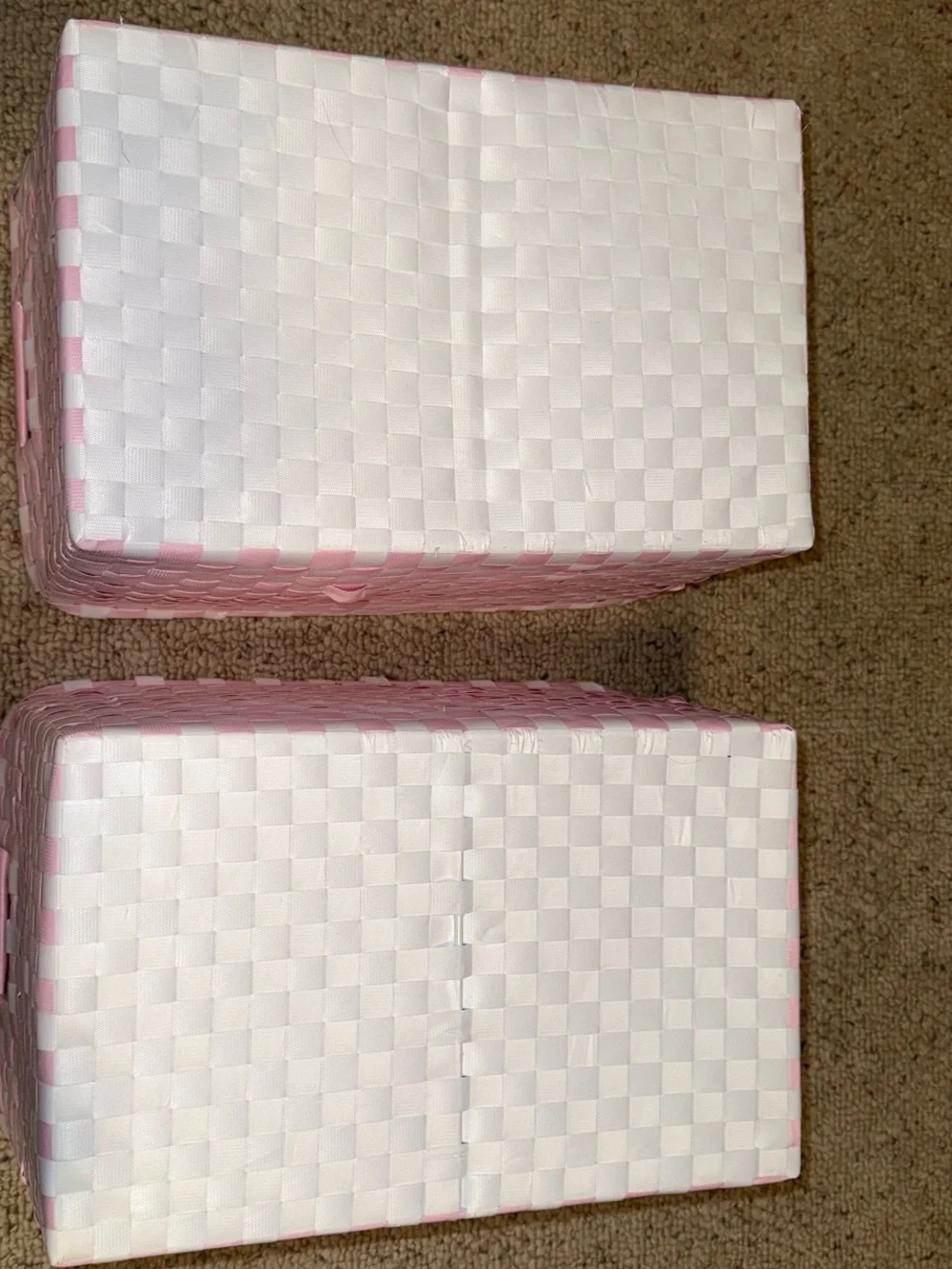 Pink Woven Storage Baskets - Home Accents